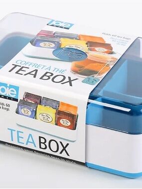 Joie Blue and White Tea Box Joie tea box holds 60 tea bags